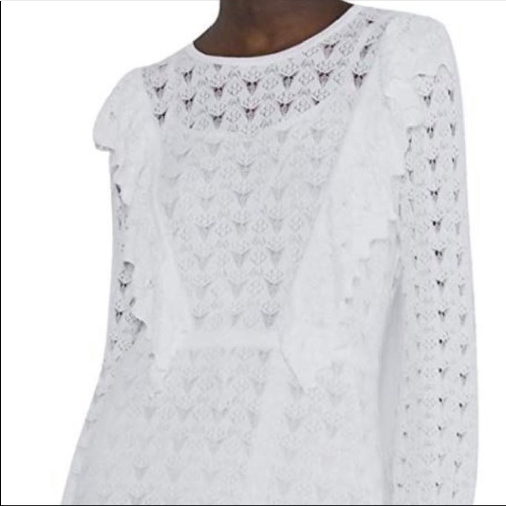 ZARA White Knit Lace Mini Dress - Picture 4 of 11